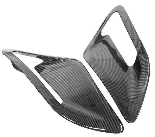 Porsche 997 GT2 style carbon fiber side scoops. Fits all 997 turbo, turbo S, GT2 and GT2RS